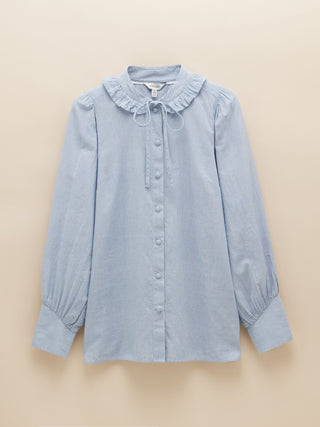 Joules Harper Check Cotton Tie Blouse