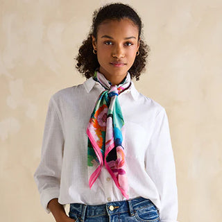 Joules Bloomfield Silk Floral Scarf