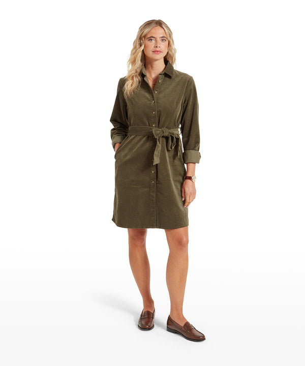 SAGE CORD SCHOFFEL DRESS