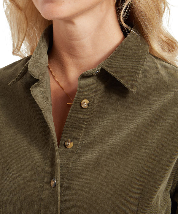 SAGE CORD SCHOFFEL DRESS