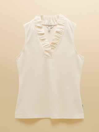 Joules Heidi Sleeveless Frill Neck Top