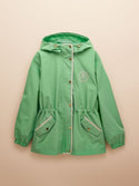 Joules Holt Green Waterproof Packable Raincoat with Hood
