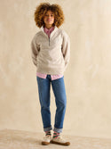 Joules Racquet Pink Cotton Marl Half Zip Sweatshirt