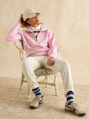 Joules Racquet Pink Cotton Marl Half Zip Sweatshirt