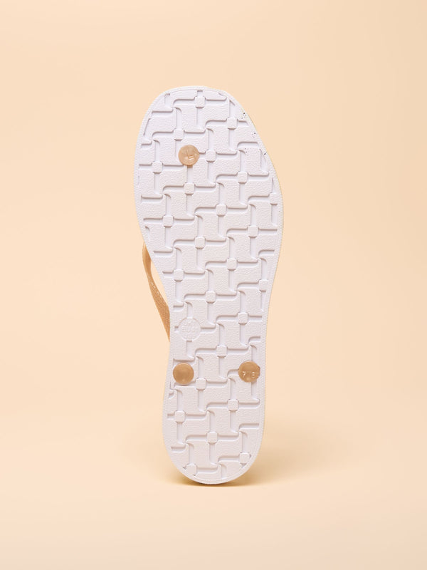 Joules Sunvale Cream Lemon Flip Flops