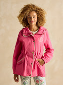 Joules Holt Green Waterproof Packable Raincoat with Hood