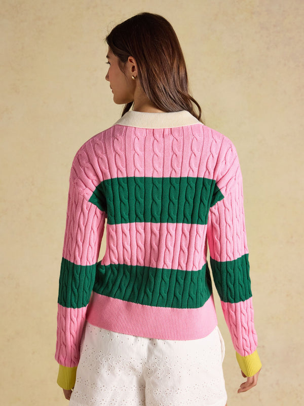 Joules Cable Knit Rugby Jumper