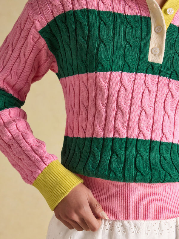 Joules Cable Knit Rugby Jumper