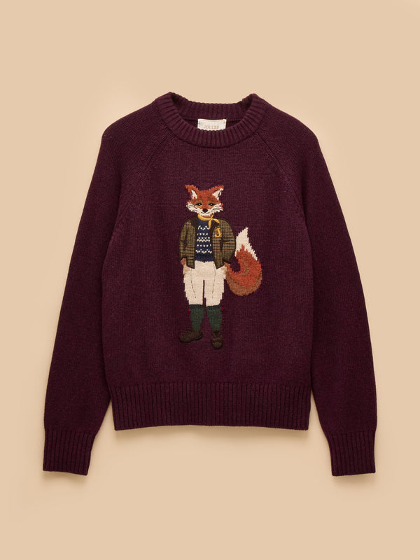 Joules Jonty Fox Cotton Rich Crew Neck Jumper