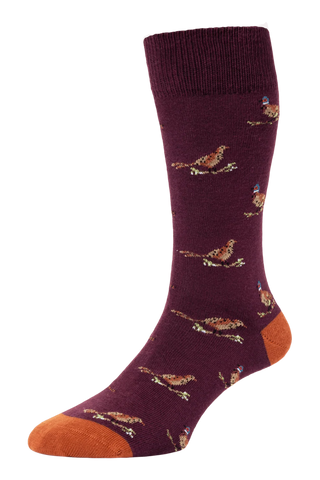 HJ Hall HJ31 Pheasant and Grouse Motif Cotton Socks