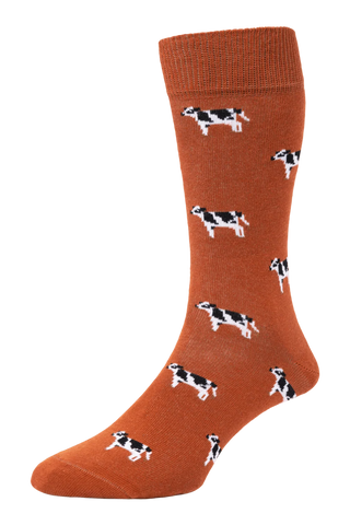 HJ Hall HJ62 Cow Motif Cotton Socks