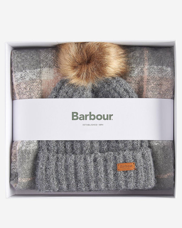 Barbour Saltburn Beanie and Scarf Gift Set