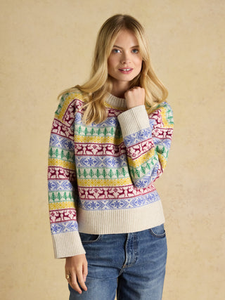 Joules Christmas Fair Isle Crew Neck Jumper