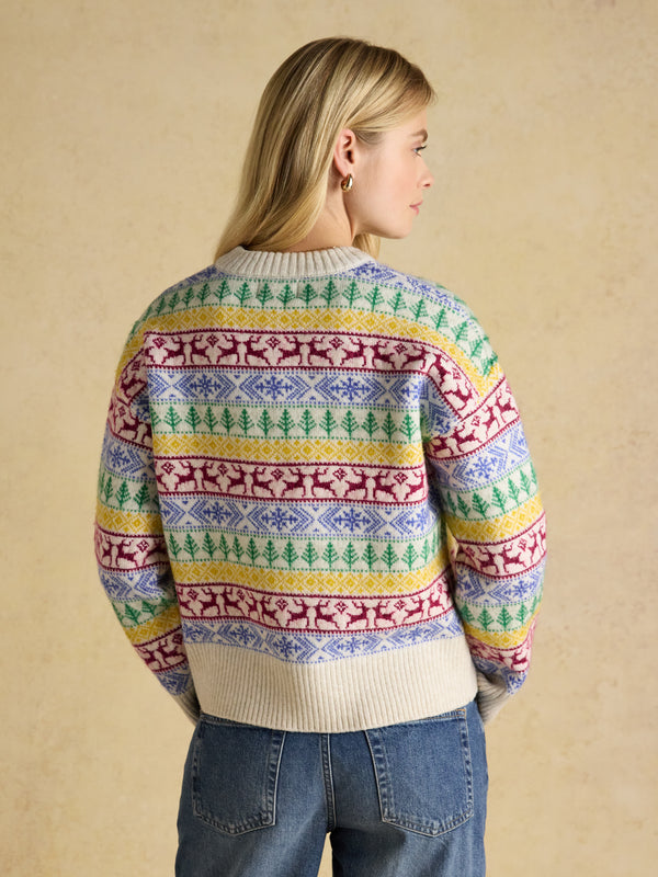 Joules Christmas Fair Isle Crew Neck Jumper