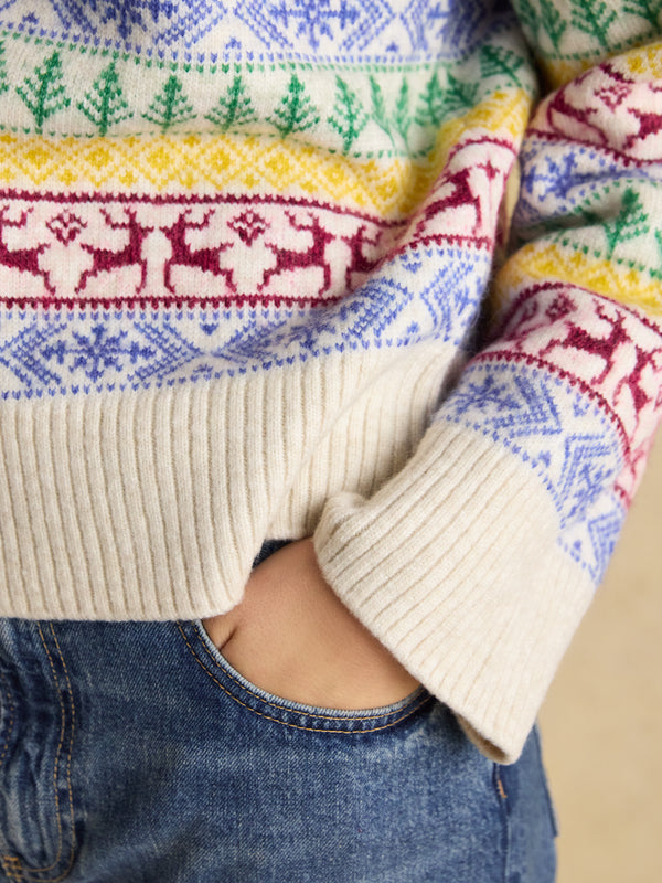 Joules Christmas Fair Isle Crew Neck Jumper