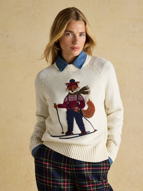 Joules Jonty Fox Cotton Rich Crew Neck Jumper