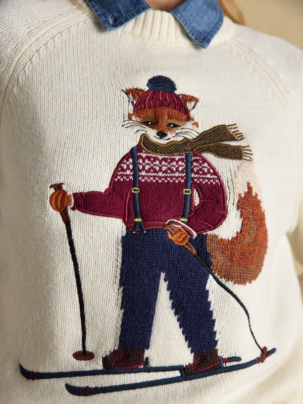 Joules Jonty Fox Cotton Rich Crew Neck Jumper