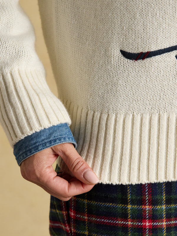 Joules Jonty Fox Cotton Rich Crew Neck Jumper