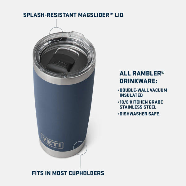 Yeti Rambler 20 oz Tumbler with Magslider™ Lid
