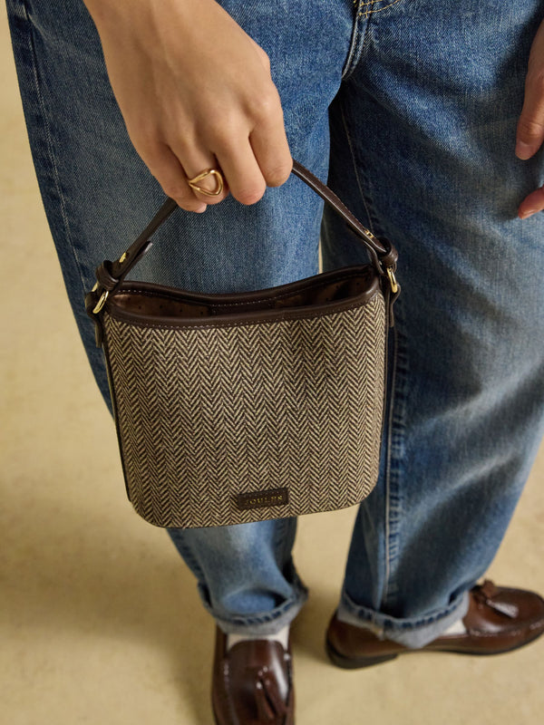 Joules Bucket Bag Herringbone