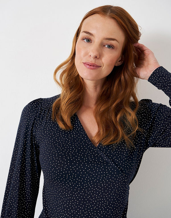 Crew Clothing Long Sleeve Wrap Jersey Top