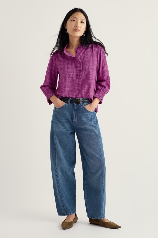 Seasalt Feather Star Checked Top