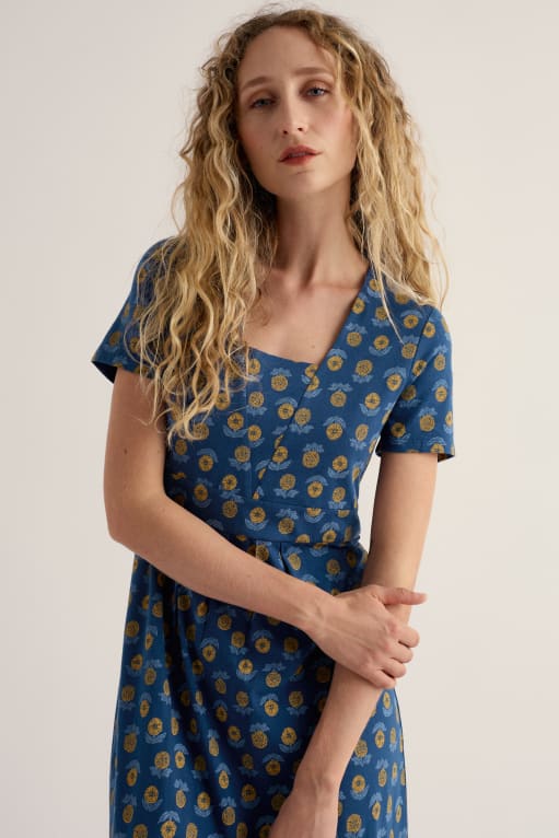 Seasalt Short Sleeve Seed Packet Midi Dress